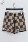 YANYAN KNITS 24 Autumn and Winter Fireworks Mini Skirt YYK-YYW24-1181-ZONGYANMAI Brown/Oatmeal